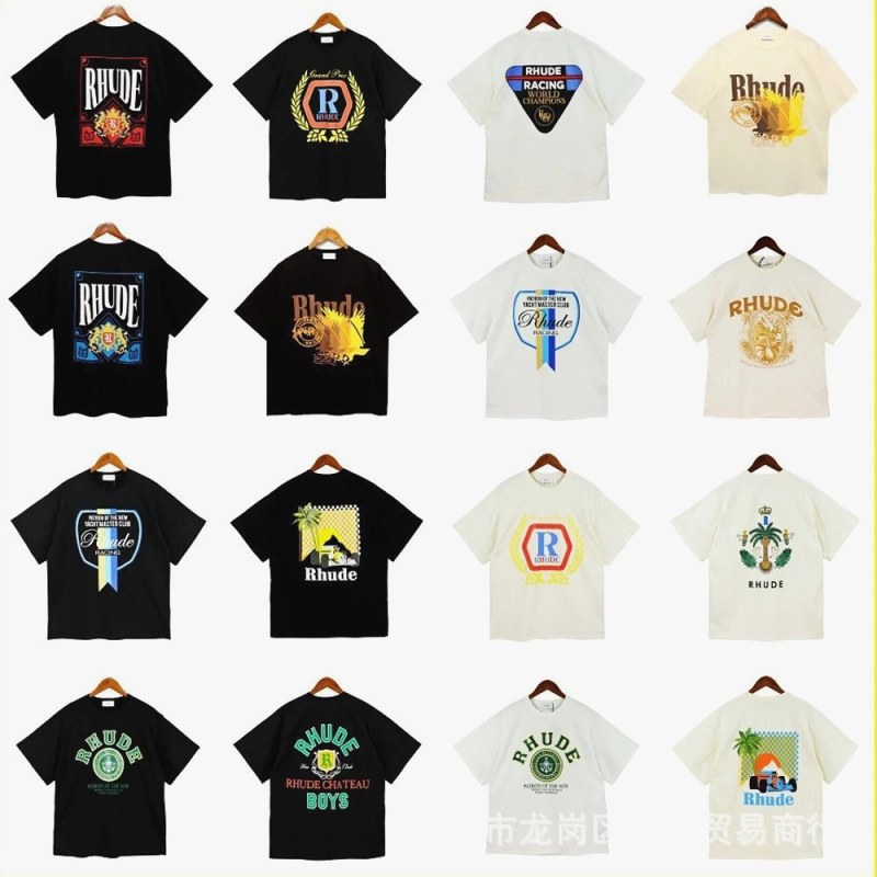 Rhude Trendy T-Shirts with Various Printed Designs Review: A 240 g Cotton Tee, Measured and Washed